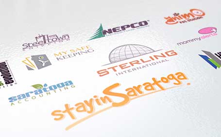 Photo of logo design samples.